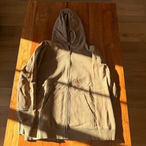 Vans Men's Brown Checkered Full Zip Hoodie Size M
